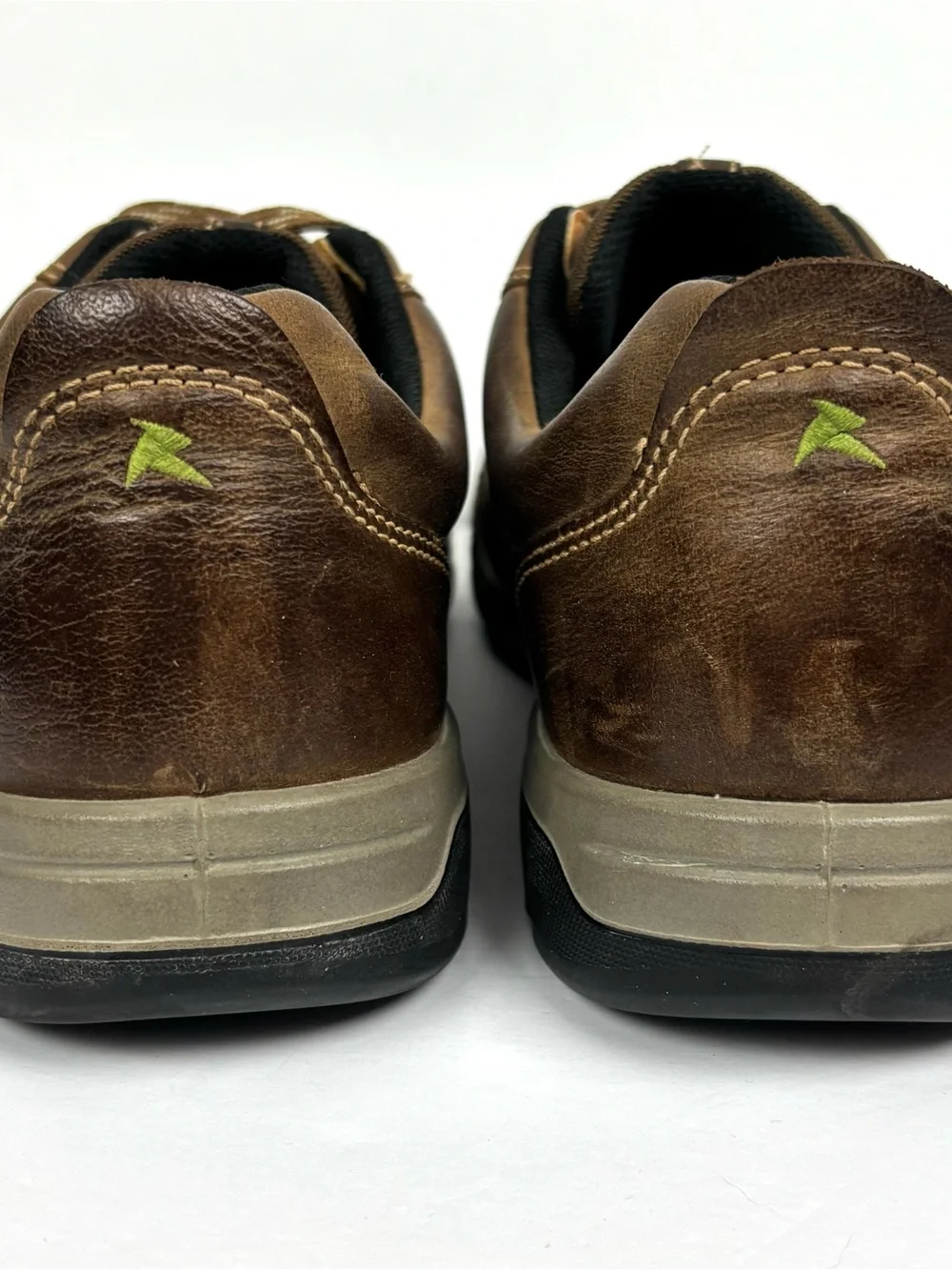 Ecco Receptor Technology Mens 13 (47) Brown Leather Hiking Shoes Sneakers